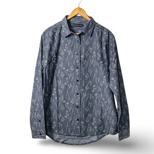 NWT: UNITED BY BLUE Women's Cottonwood Button-Down Shirt; Midnight; Size Large